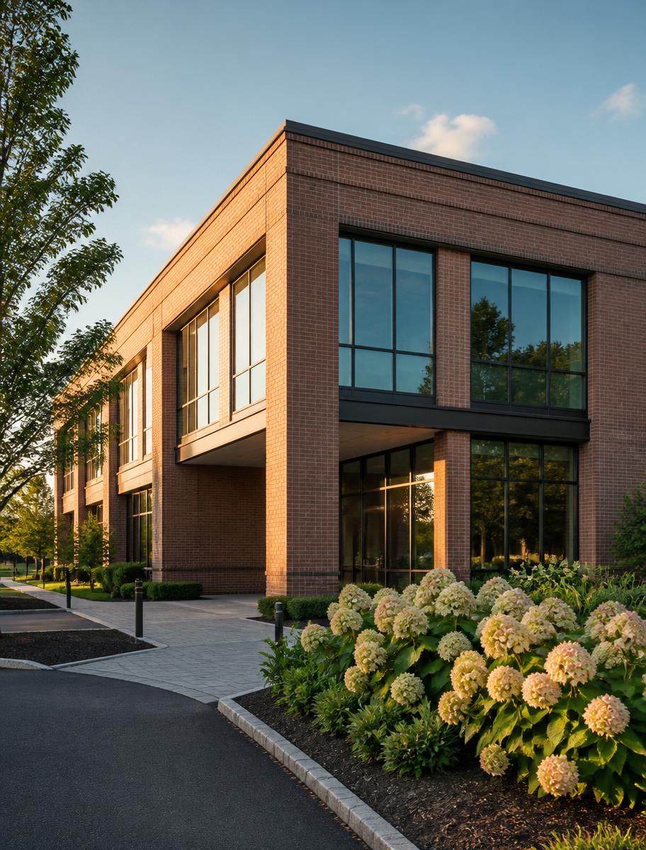 The exterior of the Montville Center for Dentistry building in late afternoon light